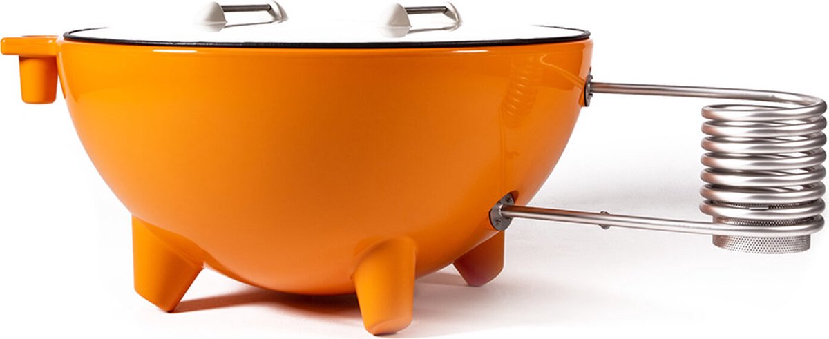   | Dutchtub Original | Hottub Houtgestookt | Jacuzzi, Zwembad, Bad Voor Buiten | Oranje RAL 2000 | Polyester | Hottub voor Buiten | 600 Liter